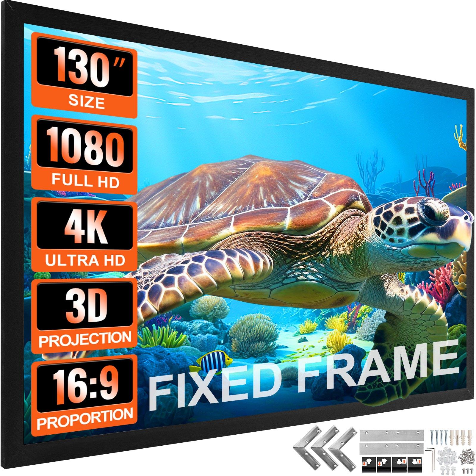130 hüvelykes 4K vetítővászon