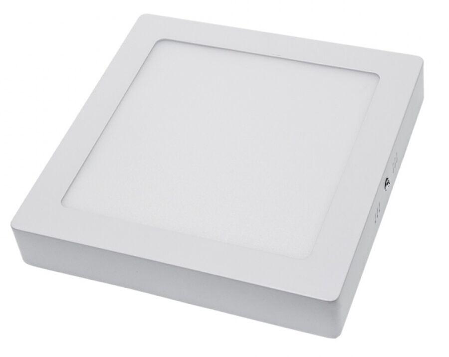 18W falra szerelhető LED panel (négyzet, opál üveg, meleg fehér)