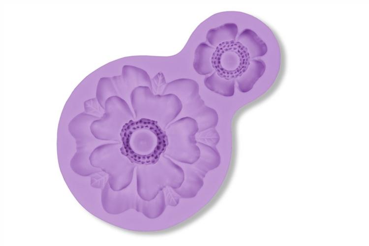 2 méretű virágos szilikon fondant formázó