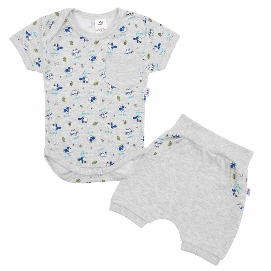 2-részes nyári pamut együttes New Baby Perfect Summer szürke 86 (12-18 h) Szürke