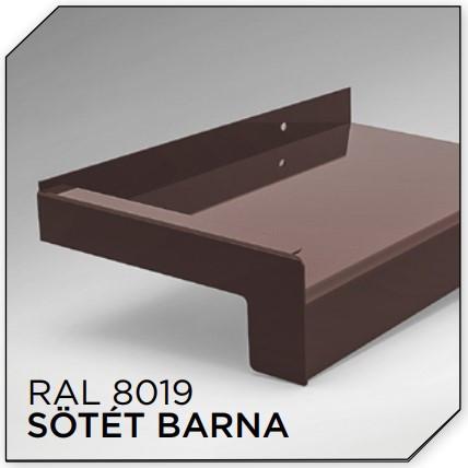 260mm Sötét barna extrudált alu párkány RAL 8019