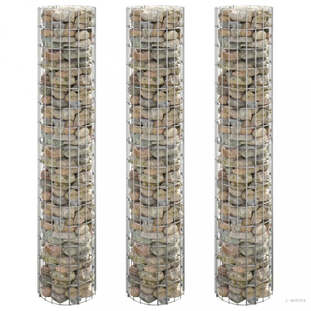 3 db kör alakú horganyzott acél gabion magaságyás Ø30 x 150 cm