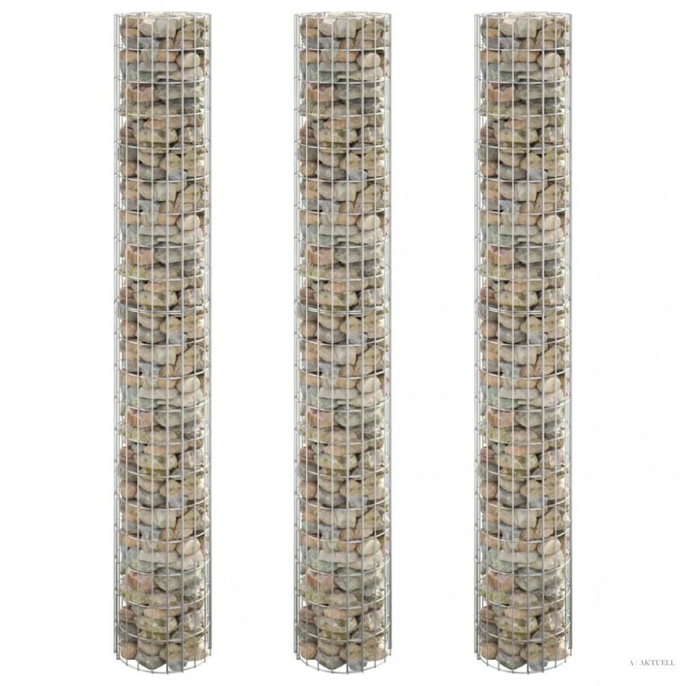 3 db kör alakú horganyzott acél gabion magaságyás Ø30 x 200 cm