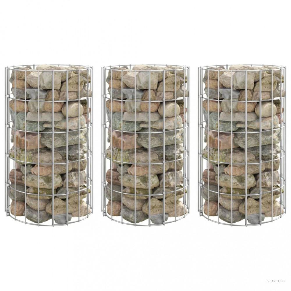 3 db kör alakú horganyzott acél gabion magaságyás Ø30 x 50 cm