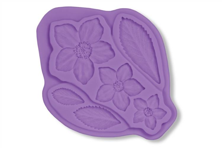 3 méretű virág és levél szilikon fondant formázó