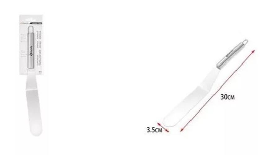 30 cm-es fém hajlított spatula 3,5 cm széles