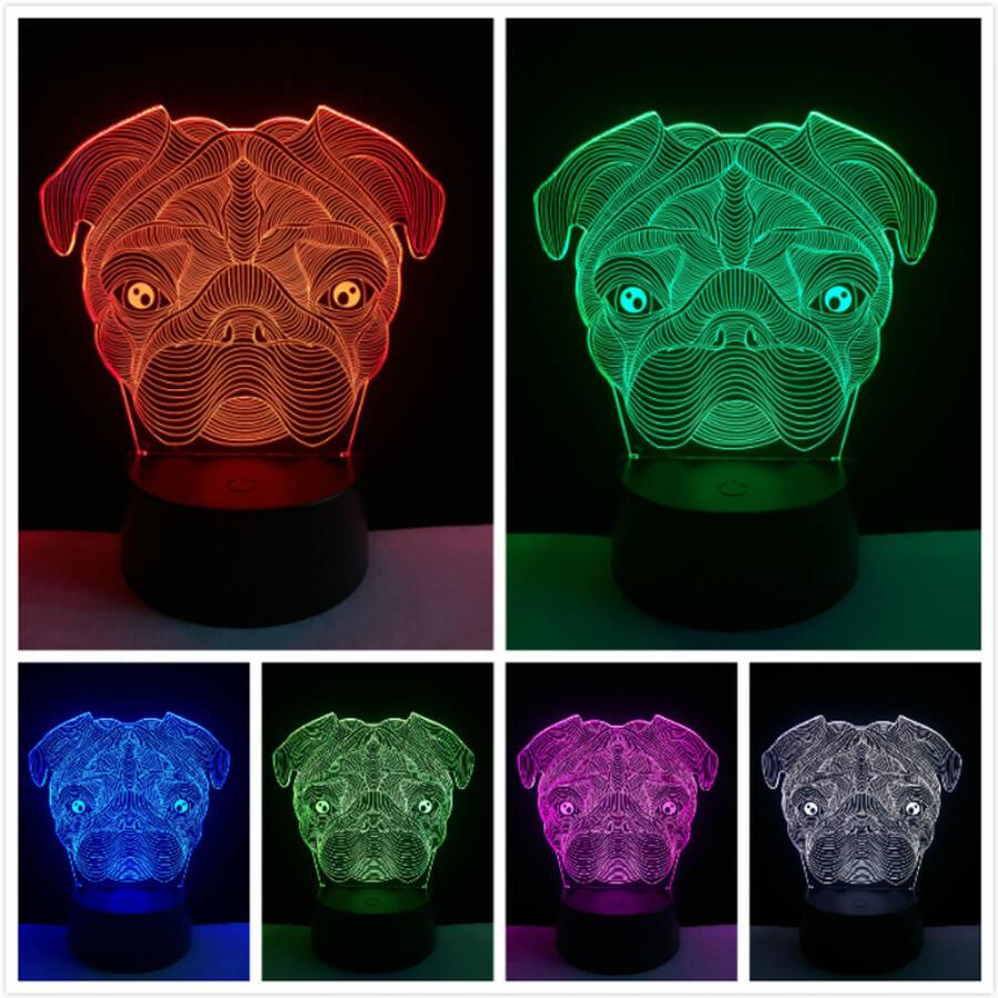 3D HATÁSÚ ÉJSZAKAI TÖBBSZÍNŰ LED LÁMPA BOXER