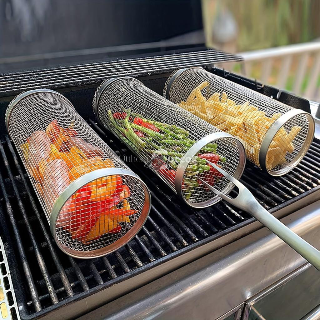 3db Luxus Gördülő Grillező Kosár