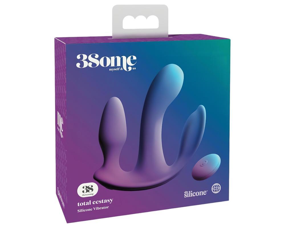 3Some total ecstasy - akkus, rádiós tripla vibrátor (lila)