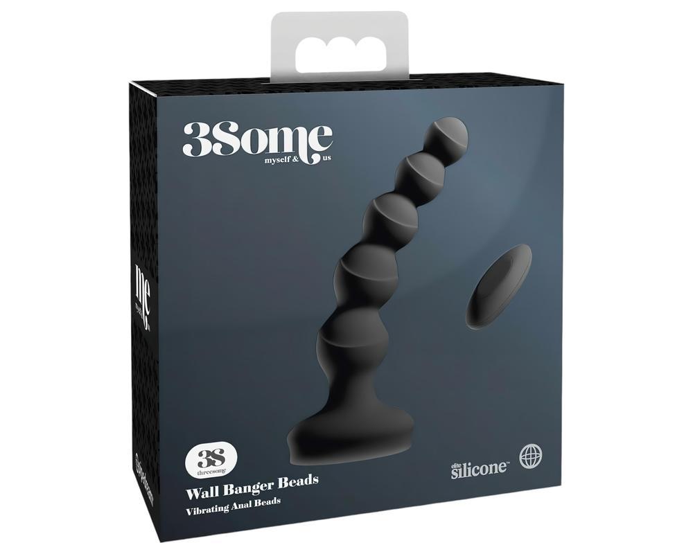 3Some wall banger Beads - prosztata vibrátor (fekete)