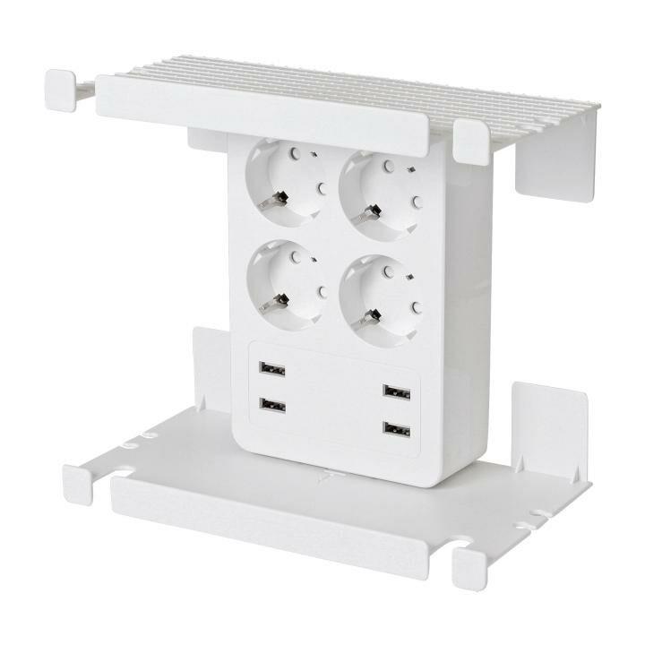 4 aljzat, 4 USB elosztó, tálcákkal, fali csatlakozóaljzatba NV 4 USB