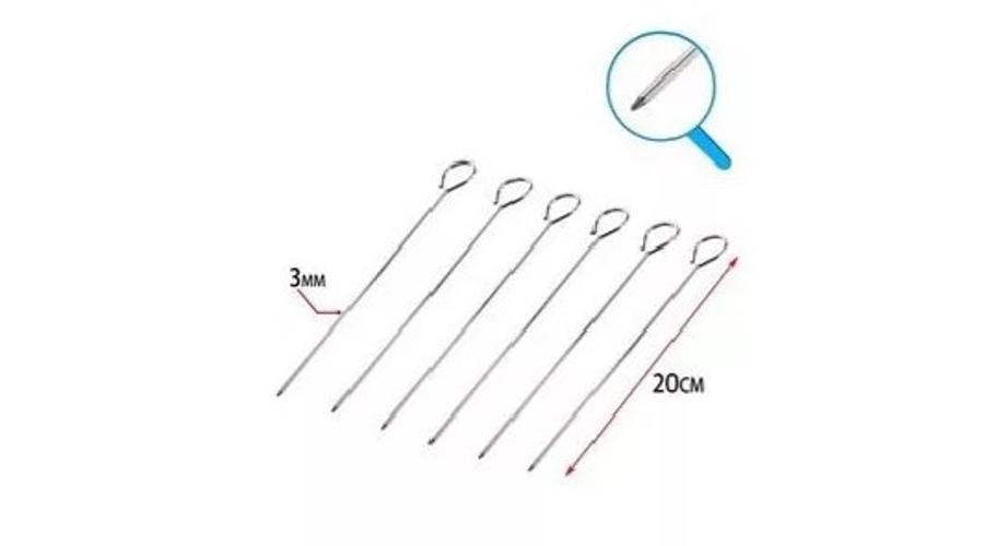 6 db 20 cm-es fém saslik pálca