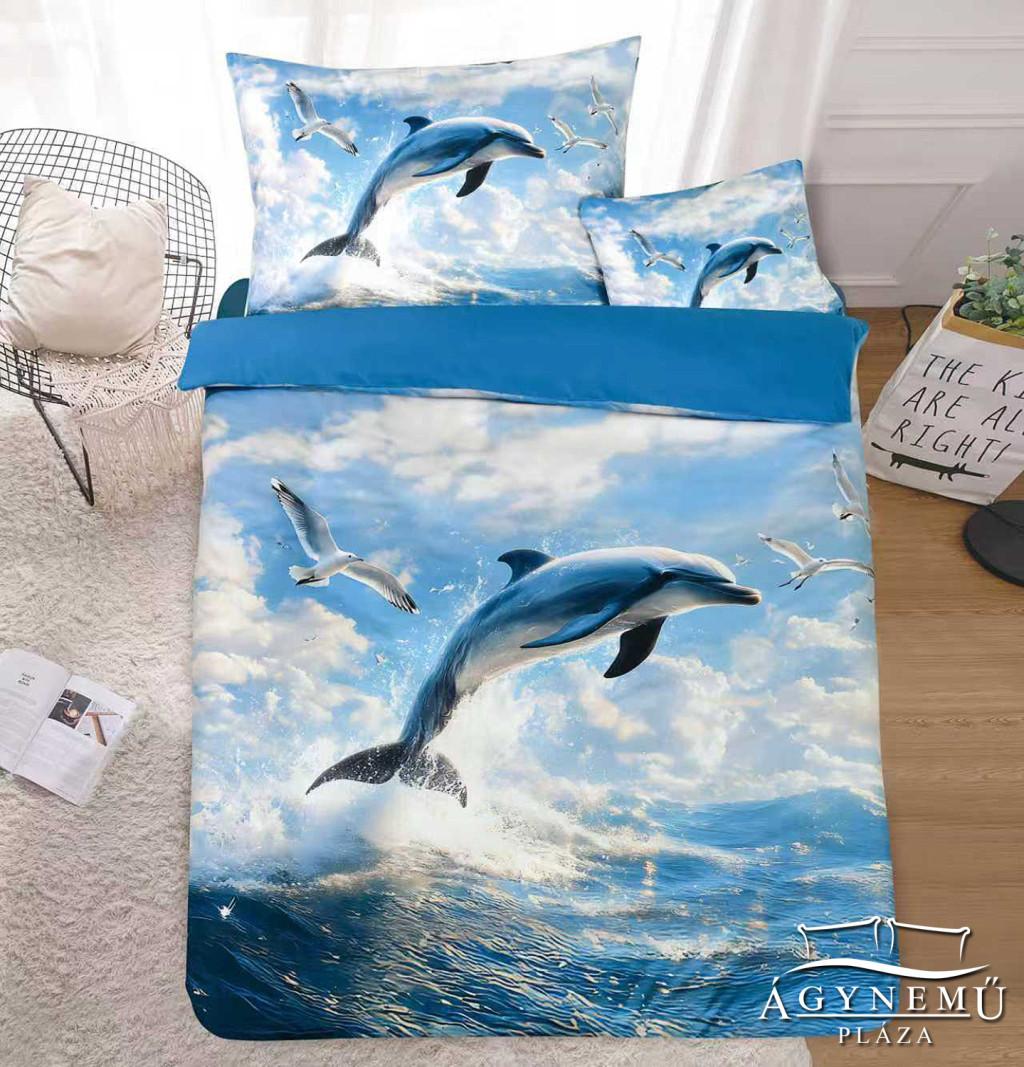 6 részes vadállatos ágyneműhuzat garnitúra, 220x200 cm, kék Delfin ágynemű