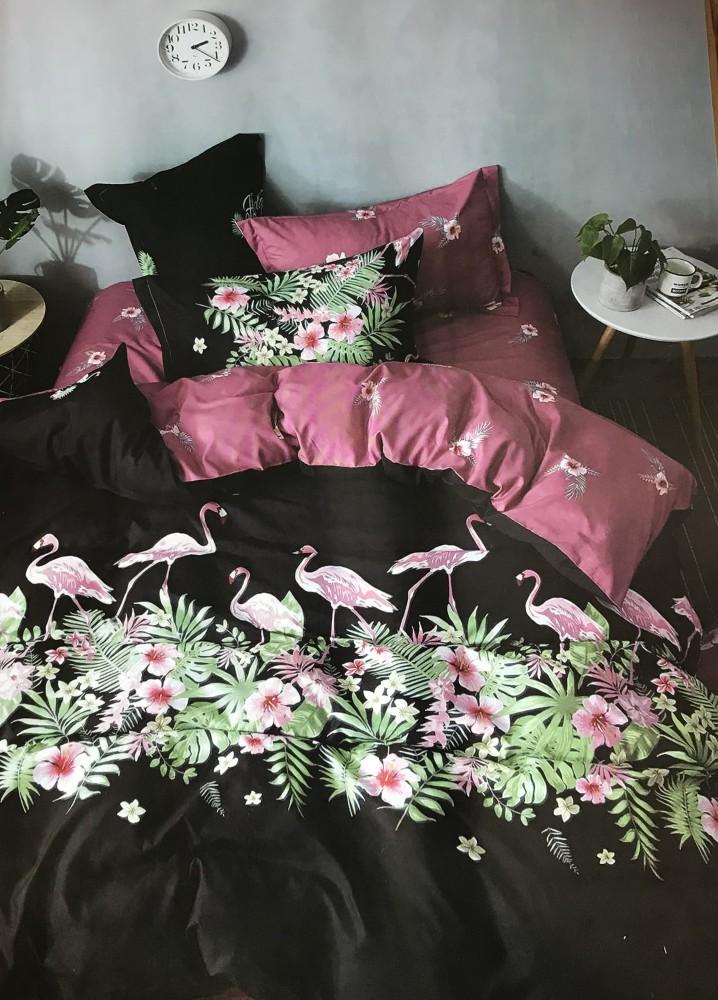 7 Részes Ágynemű Garnitúra Flamingó - Black