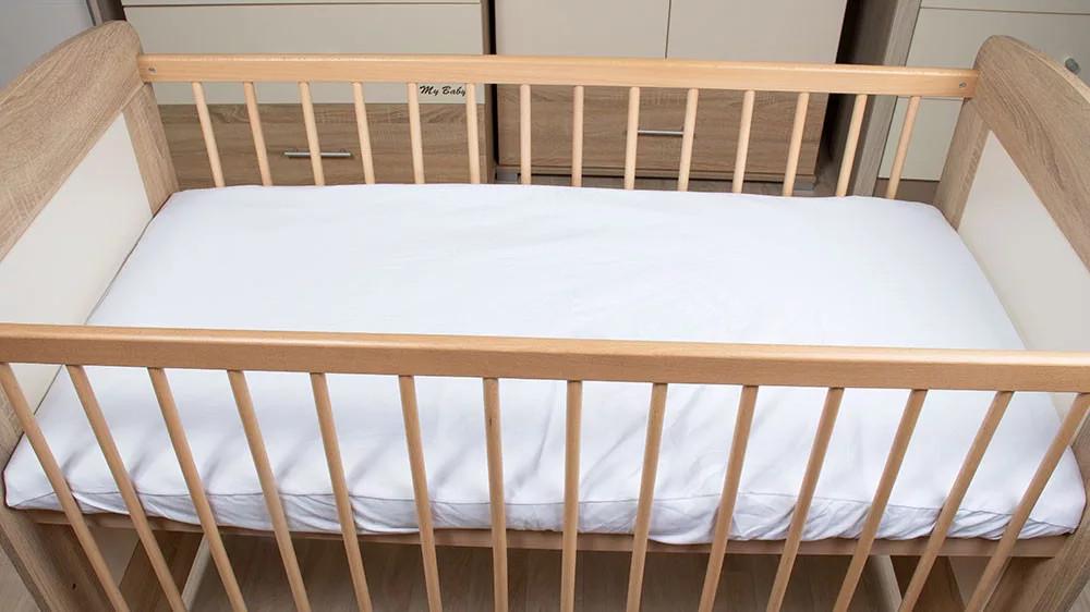 ABR Bébi pamut gumis lepedő - Fehér - 60x120-70x140 cm