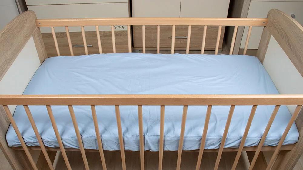 ABR Bébi pamut gumis lepedő - Kék - 60x120-70x140 cm