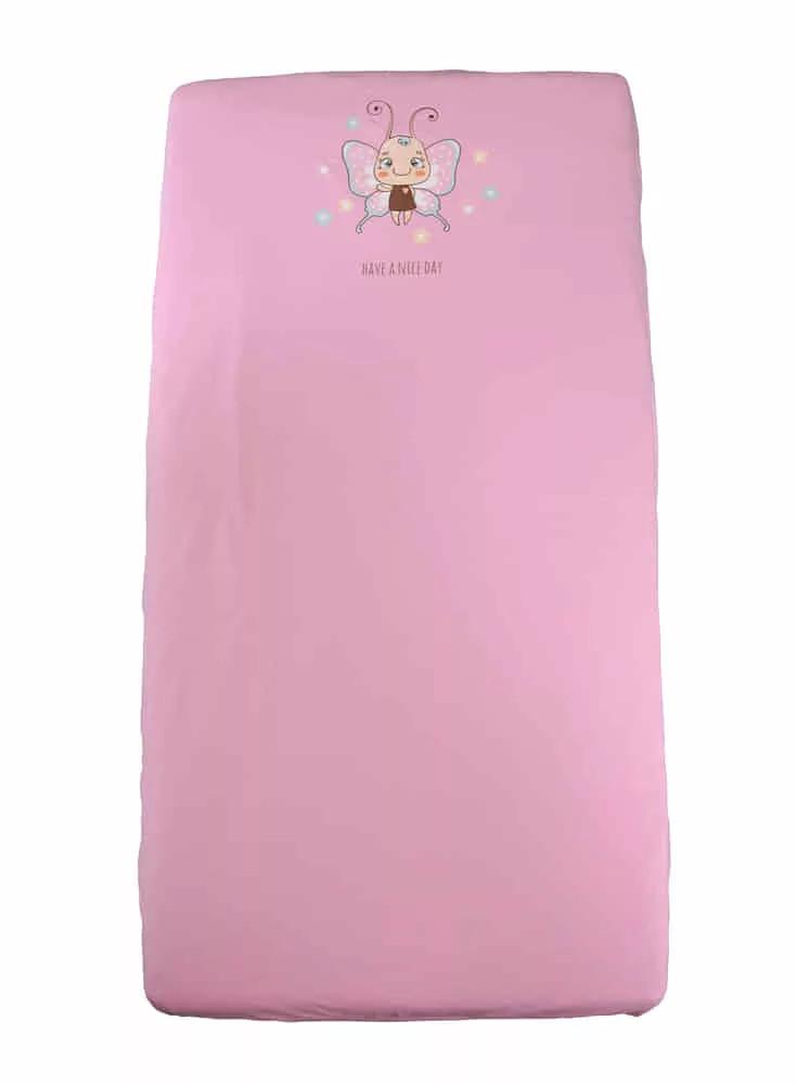ABR Pamut gumis lepedő - Rózsa - 60x120-70x140 cm