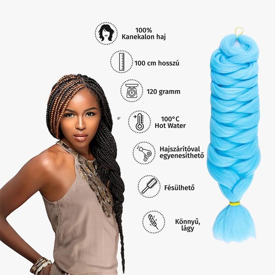 Afro szintetikus 100% kanekalon haj, 100 cm, 120 g, A31 tengerkék
