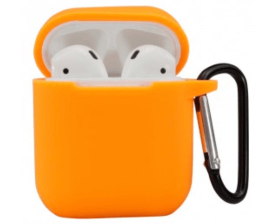 Airpods 1,2 szilikon tok, Naracssárga, 2.5mm	
