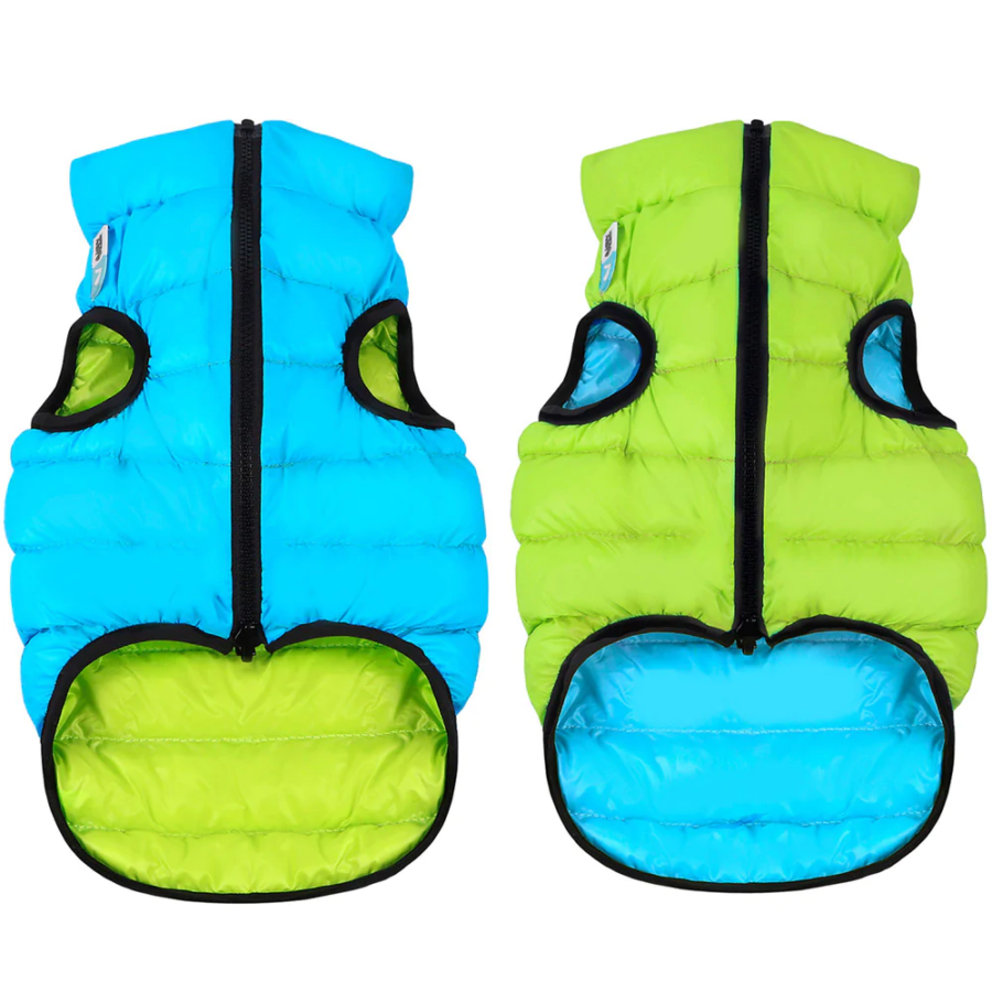 AiryVest Lumi kifordítható, világító kutyakabát S40 Zöld/kék