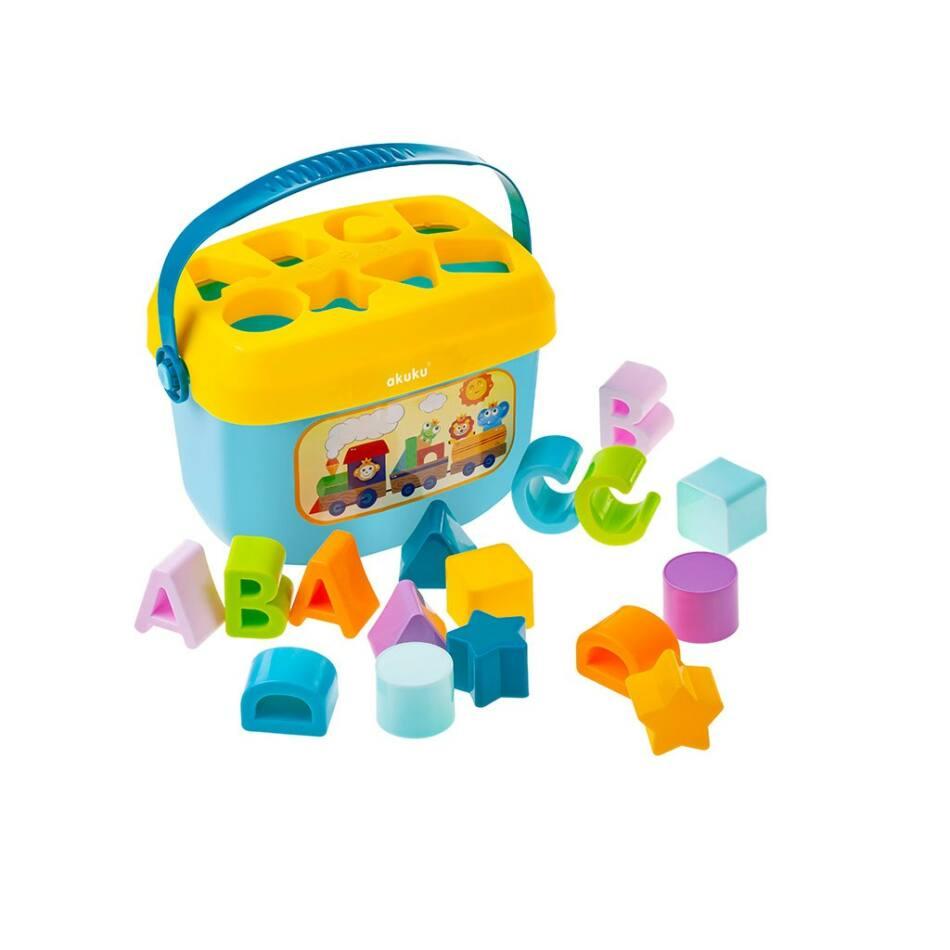 Akuku fejlesztő vödör 16 db kockával  Multicolor