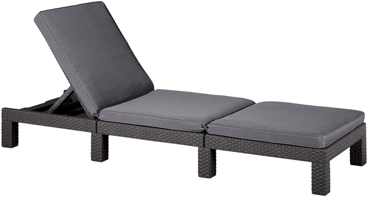 ALLIBERT DAYTONA állítható exkluzív polyrattan kerti nyugágy - grafit