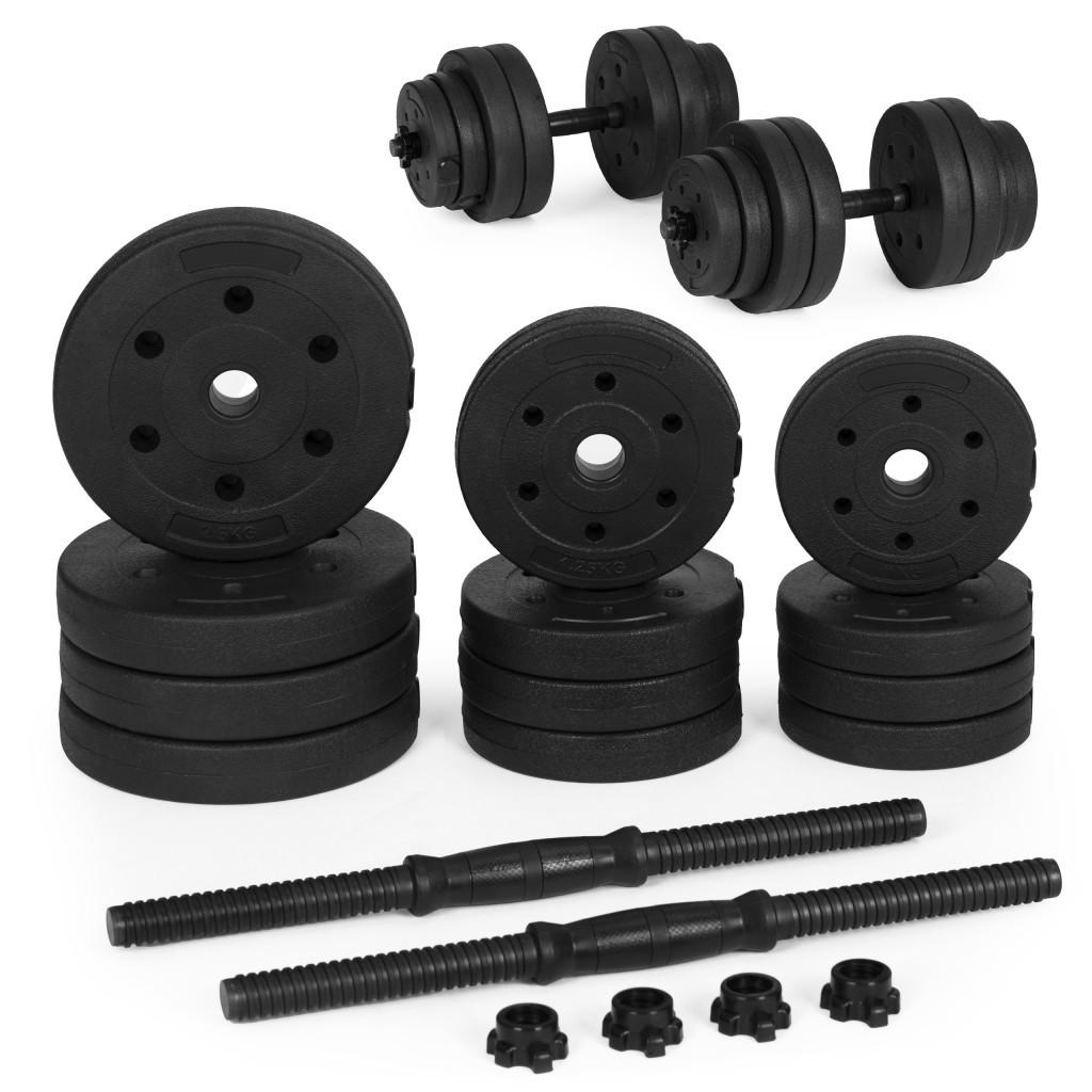 Állítható súlyzók 2x10 kg-os edzőkészlet 20 kg-os súlyzóval