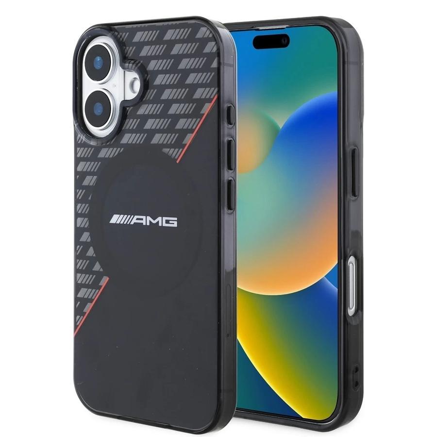 AMG Rhombs MagSafe tok iPhone 16 Plus készülékhez fekete/piros