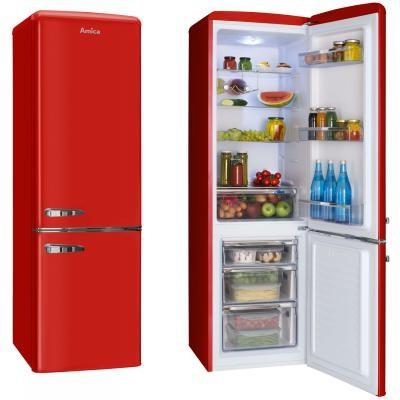 Amica FK2965.3RAA Retro Kombinált hűtő Piros A++ 181cm 244L