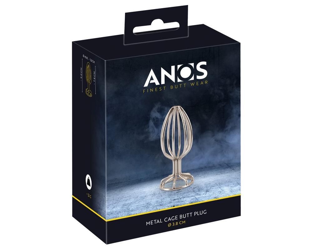 ANOS Metal (3,8cm) - fémkalitkás anál plug (ezüst)