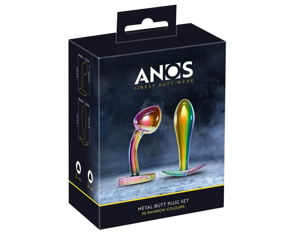 ANOS Metal Rainbow - fém anál plug szett (2 részes)