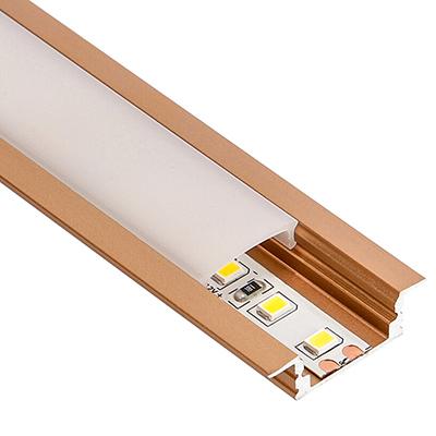 ANRO LED Profile ALP-001 Bronz - Alumínium U profil LED szalaghoz, süllyeszthető (Opál búrával)