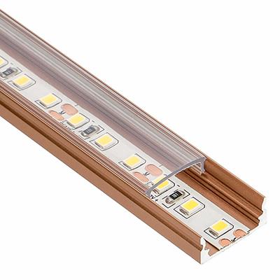 ANRO LED Profile ALP-002 Bronz - Alumínium U profil LED szalaghoz (Átlátszó búrával)