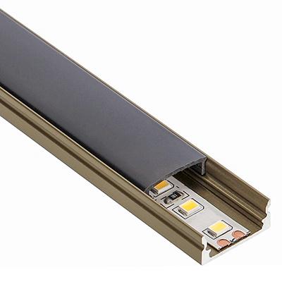 ANRO LED Profile ALP-002 Pezsgőszín - Alumínium U profil LED szalaghoz (Fekete búrával)