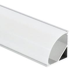 ANRO LED Profile ALP-006 Ezüst - Alumínium sarok profil LED szalaghoz, íves (Opál búrával)