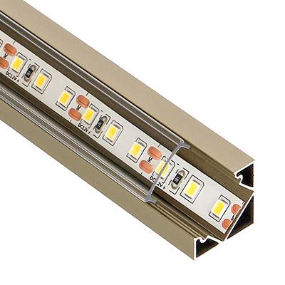 ANRO LED Profile ALP-007 Pezsgőszín - Alumínium sarok profil LED szalaghoz (Átlátszó búrával)