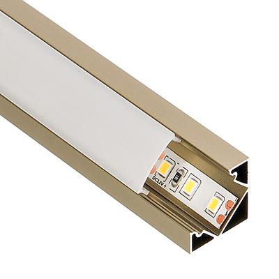 ANRO LED Profile ALP-007 Pezsgőszín - Alumínium sarok profil LED szalaghoz (Opál búrával)