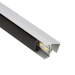 ANRO LED Profile ALP-060 GLASS SHELF Ezüst - üvegpolc profil LED szalaghoz (Fekete búrával)