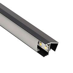 ANRO LED Profile ALP-060 GLASS SHELF Fekete - üvegpolc profil LED szalaghoz (Opál búrával)