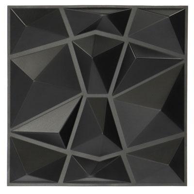 ANRO Wall - Diamond Gyémánt 3D műanyag falburkolat, 30x30 cm - fekete falpanel