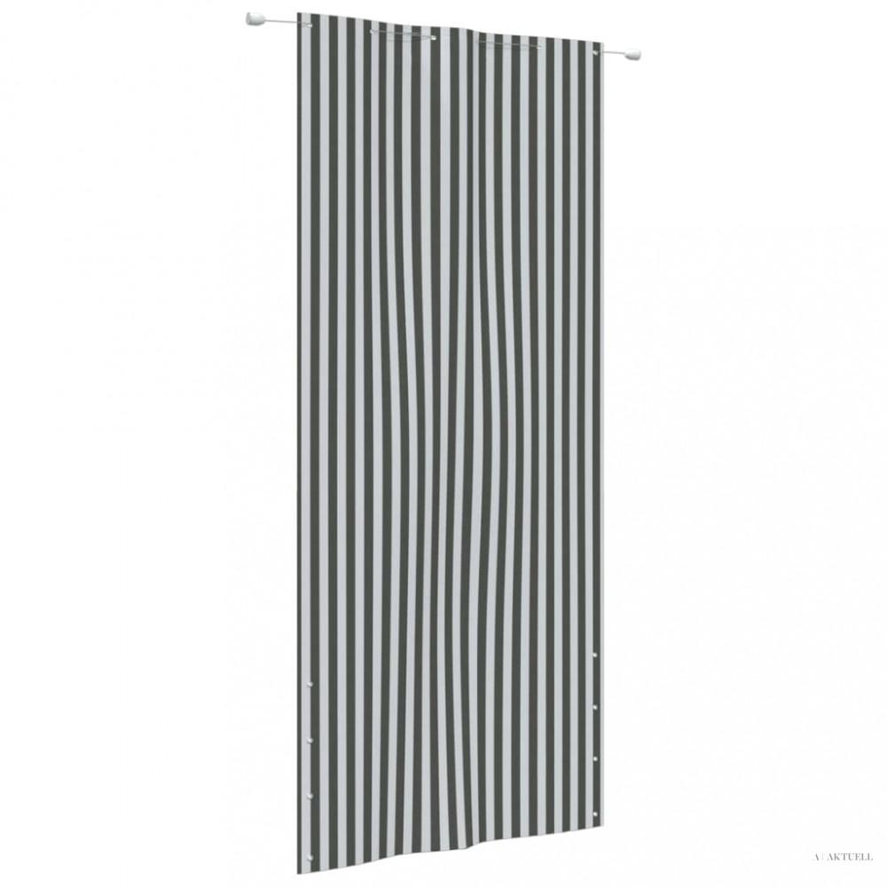Antracitszürke és fehér oxford-szövet erkélyparaván 120 x 240cm