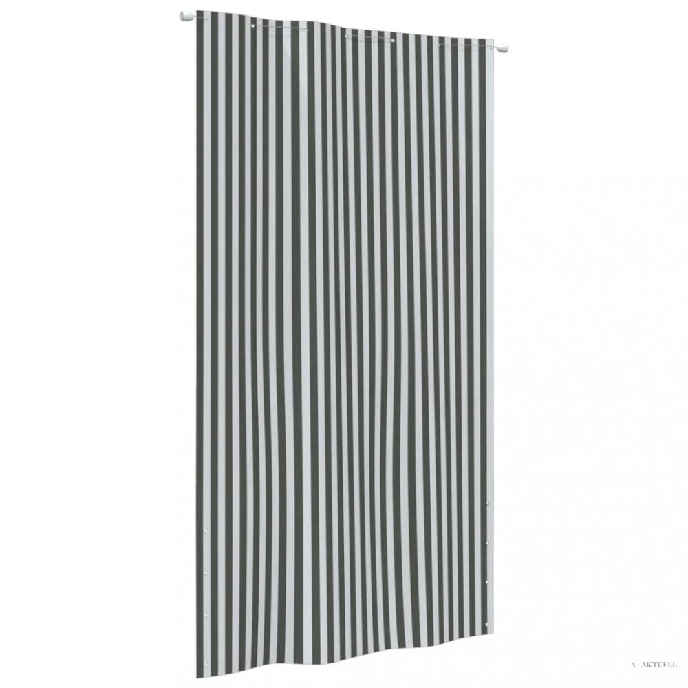 Antracitszürke és fehér oxford-szövet erkélyparaván 140 x 240cm