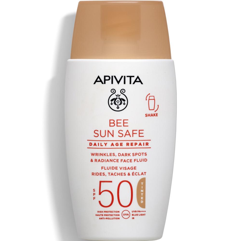 Apivita Bee Sun Safe Daily Age Repair Színezett Fluid ráncok, pigmentfoltok ellen SPF50 50ml