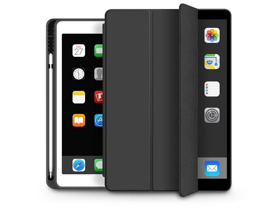 Apple iPad Air 4 (2020)/iPad Air 5 (2022) 10.9 védőtok (Smart Case) on/off funkcióval, Apple Pencil tartóval - black (ECO csomagolás)