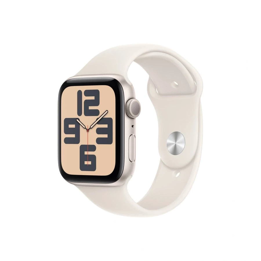 Apple Watch SE (2024) 44mm csillagfény alumínium tok, csillagfény sportszíj S/M
