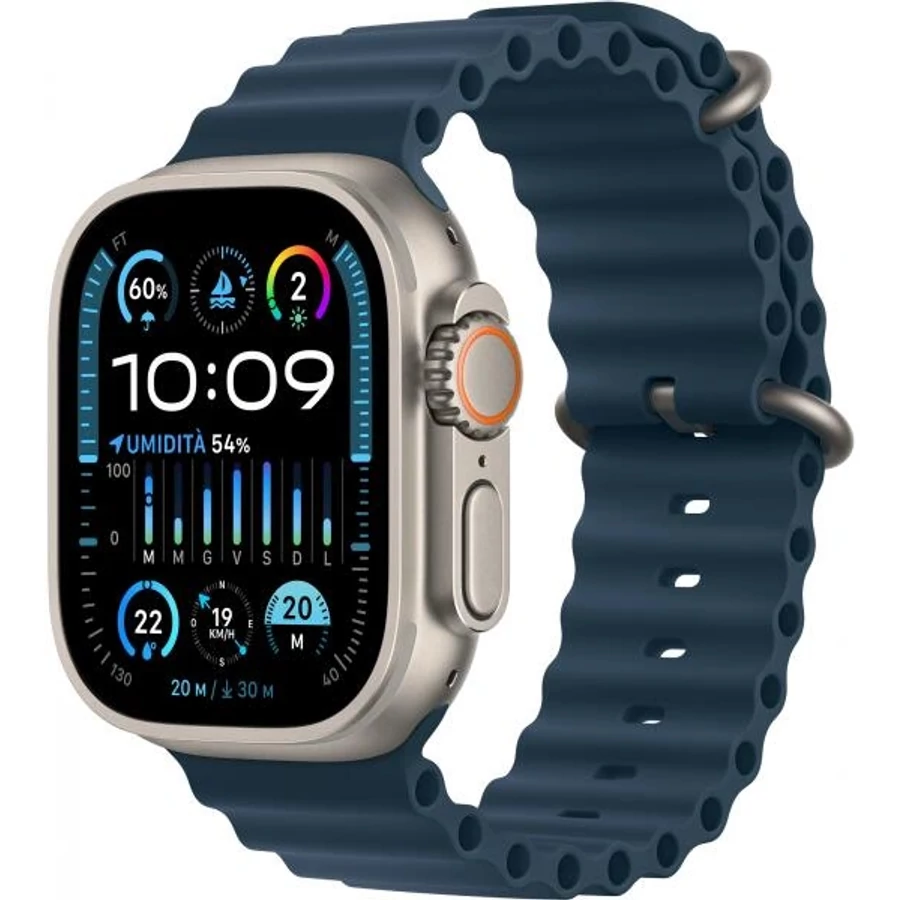 Apple Watch Ultra 2 49mm titán tok sötétkék óceán szíj