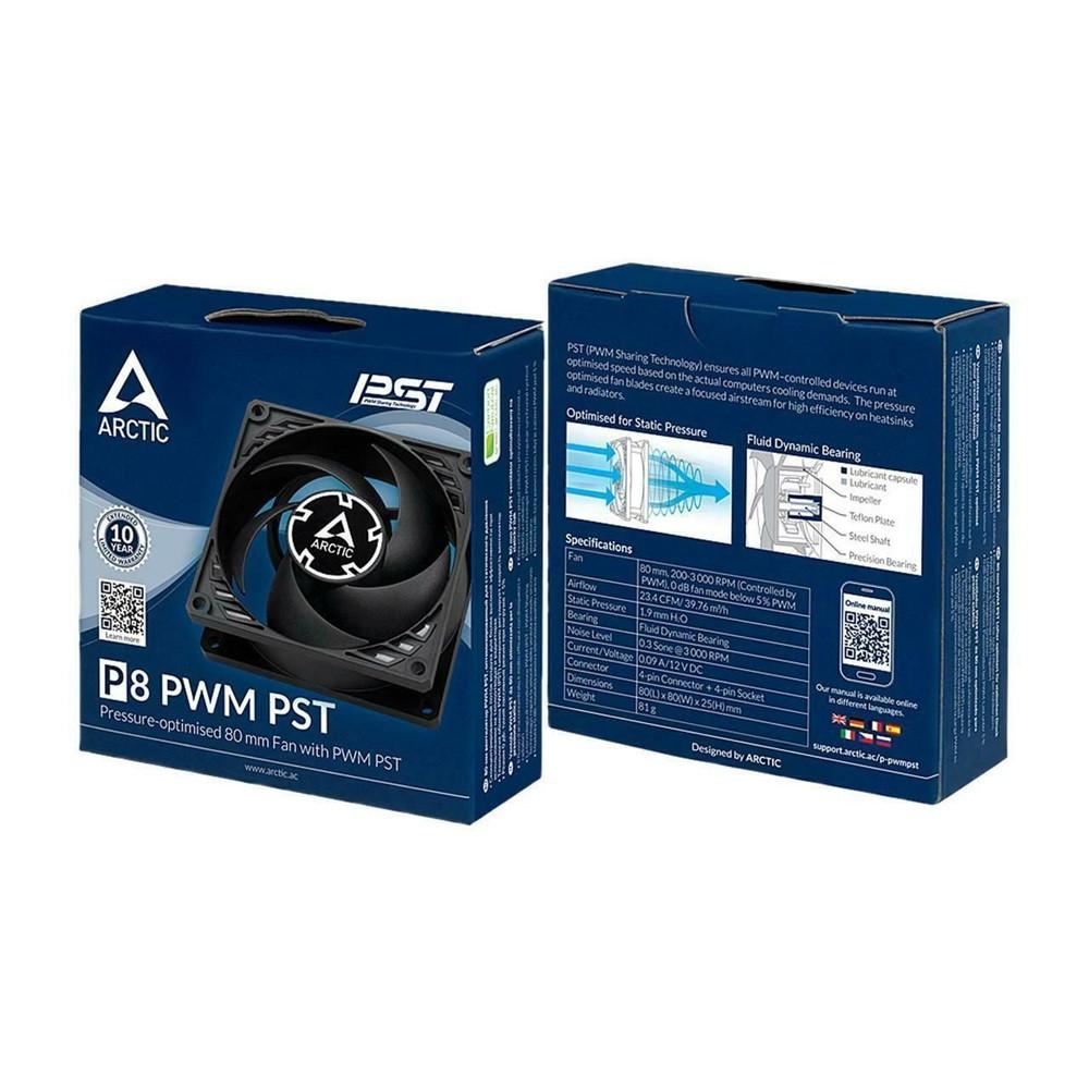 ARCTIC COOLING Rendszerhűtő Ventilátor F8 PWM PST, 8cm Gyártói cikkszám: ACFAN00150A (RR)