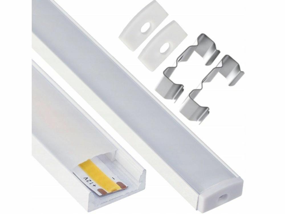 ArtLED Alumínium U profil szett, fehér, opál búrával, 2 méter, 12.4 mm