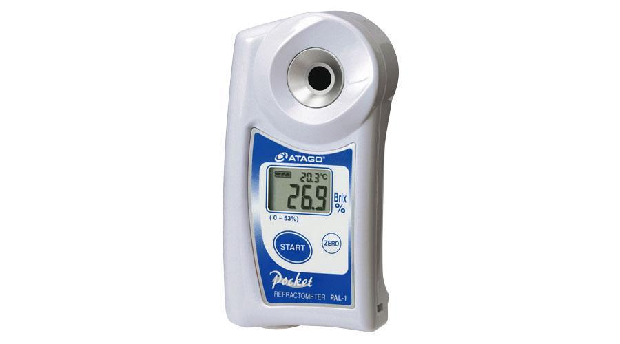 ATAGO PAL-1 digitális refraktométer Brix érték (0,0-53％, 0,1%) mérésére, 100 mérés rögzítése, NFC adatátvitel