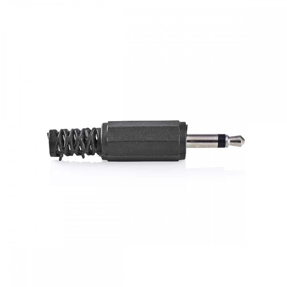 Audió csatlakozó | Egyenes | Dugasz | Nikkelezett | Forrasztás | Bemenő kábel átmérő: 4.5 mm | PVC | Fekete | 25 db | Műanyag Zacskó